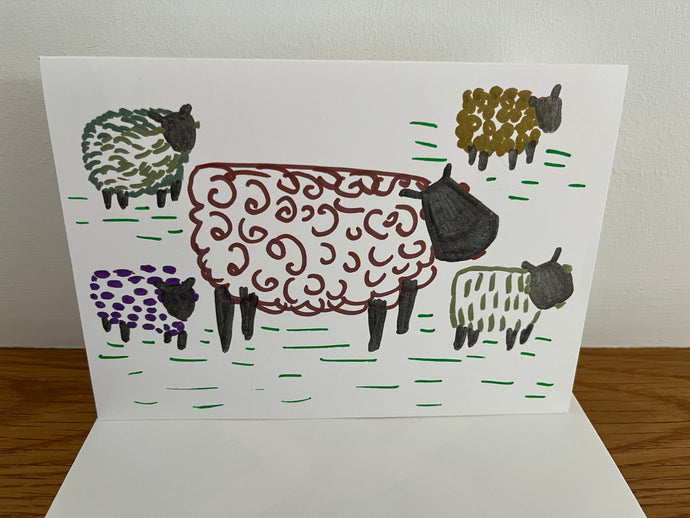 Curly Sheep Greeting Card