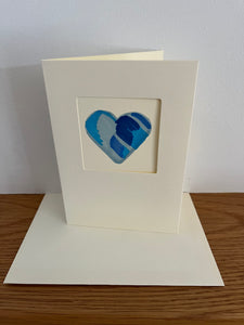 Blue Marble Heart Greeting Card
