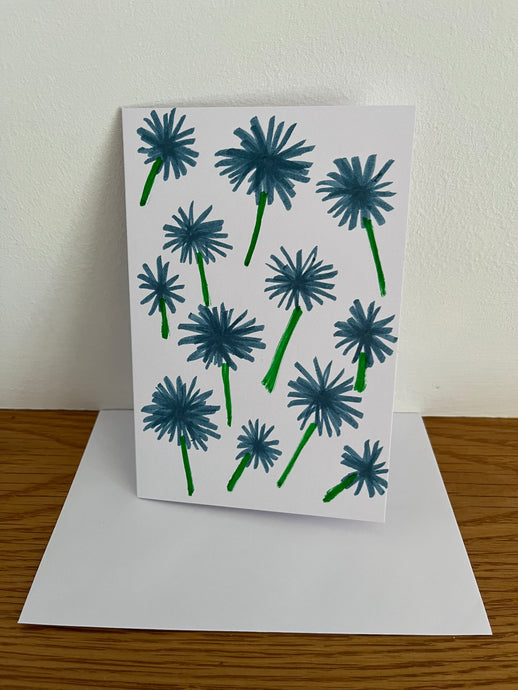 Blue Flowers Greeting Card