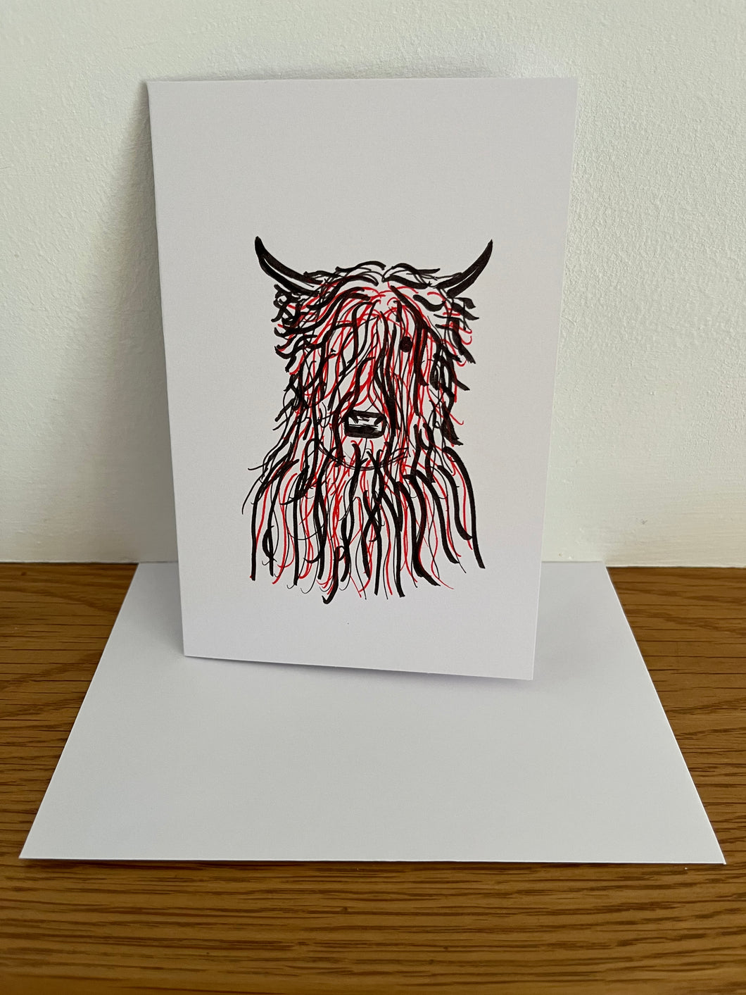 Arty Highland Cow Greeting Card