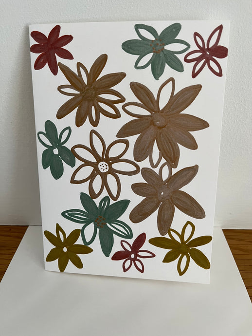Random Flower Heads Greeting Card