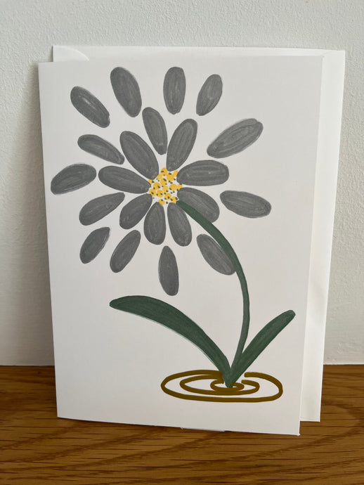 Silver Flower Greeting Card