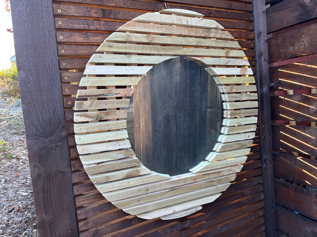 The Sadalsuud 400mm Slatted Wood Mirror