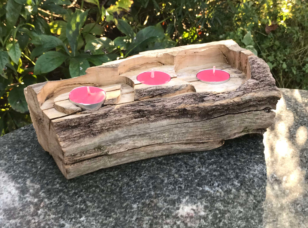 The Rasalhague 3 Tiered Oak Tealight Holder