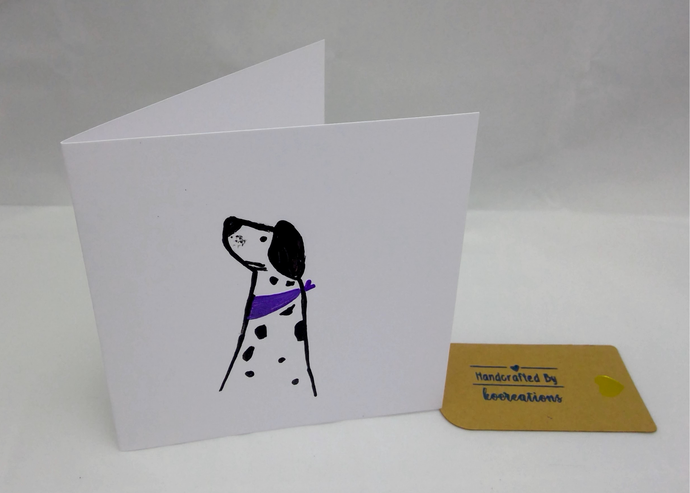 Purple Collared Dalmatian - Greeting Card
