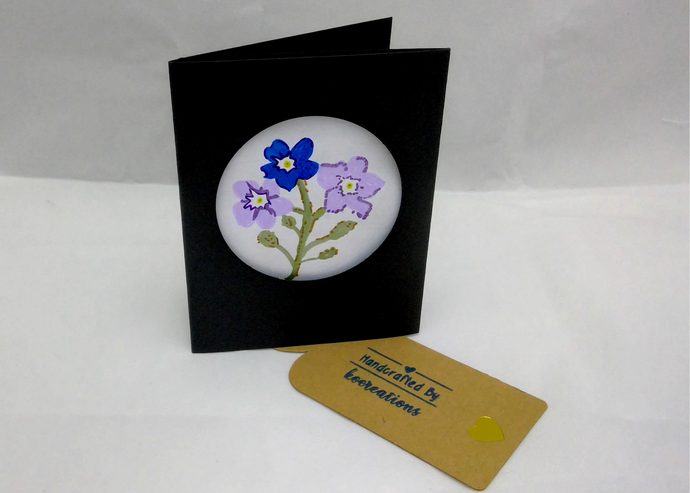 Embroidery Inspired Flower Design - Greeting Card