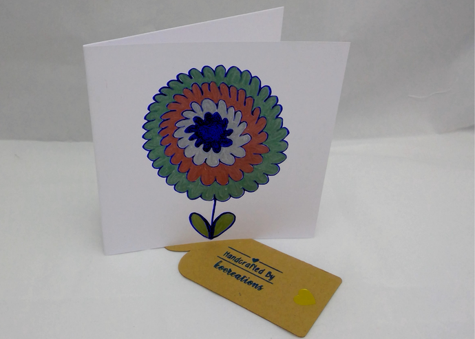 Colourful Flower - Greeting Card