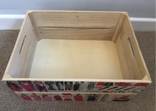Load image into Gallery viewer, Bespoke Decoupage Wooden Storage Crate, Fashion Design