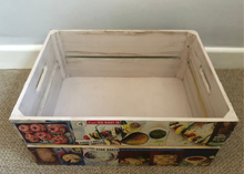 Load image into Gallery viewer, Bespoke Decoupage Wooden Storage Crate, Food Design
