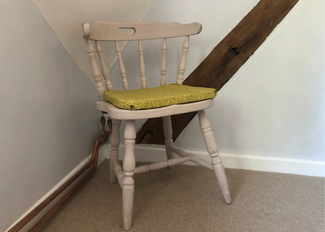 Upcycled Pine Chair and Seat Cushion